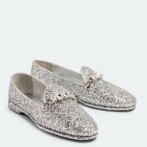 [NEW] Miu Miu Silver Glitter Flats